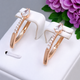 Сережки Xuping Jewelry довжина 2.5см ширина 2мм-4мм медичне золото позолота 18К с1698 - зображення 1