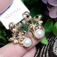 Сережки Xuping Jewelry довжина 2.8см перли 8мм медичне золото позолота 18К с1695 - зображення 4