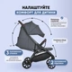 Прогулянкова коляска книжка El Camino AMBER ME 1227 Magnet Gray з глибоким капюшоном чохлом на ніжки для дівчинки хлочика від 0 до 22 кг всесезонна - зображення 2