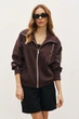 Жіноча кофта оверсайз з вишивкою RicaMare XL Коричневий (RM4251-25DC---1002) - изображение 1