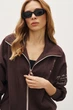 Жіноча кофта оверсайз з вишивкою RicaMare XL Коричневий (RM4251-25DC---1002) - изображение 3