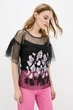 Жіноча блуза-сітка з паєтками та вишивкою RicaMare 2XL Чорний (RM3046-21VB---2522) - зображення 1