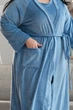 Жіночий велюровий халат великих розмірів MiaNaGreen 3XL Блакитний (mia2009189366301) - изображение 4