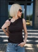 Ассиметричный женский топ Fashion 46/48 черный - изображение 2