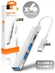 USB HUB (ЮСБ ХАБ) разветвитель концентратор 4в1 3хUSB 3.0 + 1хUSB-C порта с кабелем 10см WUW Silver - изображение 1