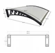 Козырек для двери из поликарбоната Metal-gum KlasK100x150 150 х 100 см навес для балкона Белый - изображение 7