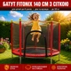 Детский маленький батут Fitonix 140 см с защитной сеткой и 6 ножками красный с защитными стойками надежные маленькие батуты детские ребенку 2 года легкий в сад в приватный сектор частный дом маленького размера - изображение 1