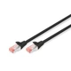 Патч-корд 0.25м, CAT 6 S-FTP, AWG 27/7, LSZH, Black Digitus (DK-1644-0025/BL) - зображення 1