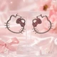 Серьги Hello Kitty со стразами серебристые 4×3,5 см, бижутерный сплав - изображение 9