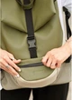 Женский городской рюкзак Sambag ReneDouble из экокожи для ноутбука до 13,3 дюйма, хаки 60555 - изображение 11