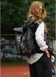 Жіночий міський рюкзак RollTop Sambag One з принтом ABSTRACT для ноутбука до 17 дюймів, чорний 60569 - зображення 8