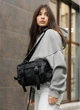Большая женская поясная сумка бананка тканевая городская Sambag DynamicDart черная с принтом 60517 - изображение 4