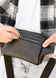 Мужская поясная сумка бананка из натуральной кожи Sambag Harvi черная 61060 - изображение 4