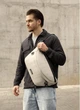 Мужская сумка-бананка под ноутбук Sambag Urban Laptop черная серая текстильная сумка-кроссбоди для ноутбуков до 14″ 51937 - изображение 1