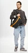 Мужская сумка-бананка под ноутбук Sambag Urban Laptop черно-оранжевая текстильная кросс-боди сумка для ноутбука до 14″ 51940 - изображение 4