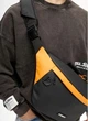 Мужская сумка-бананка под ноутбук Sambag Urban Laptop черно-оранжевая текстильная кросс-боди сумка для ноутбука до 14″ 51940 - изображение 9