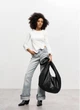Жіноча сумка Sambag HOBO WEAVE чорна 54x35x8 см екошкіра для ноутбука 15.6 дюймів Sambag 55169 - зображення 5