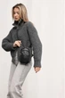 Сумка для телефона Sambag Modena черная с принтом крокодила 19x11x3 см эко-кожа кросс-боди Sambag 55176 - изображение 1