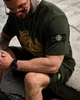 Мужской летний костюм Stone Island шорты+футболка S хаки (96164) - изображение 8