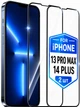 Защитное стекло для iphone 13 pro max 14 Plus Защитное стекло на айфон 13 про макс 14 плюс на весь экран комплект 2шт 9D Shieldy - изображение 1