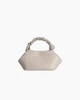 Женская кожаная сумка с логотипом GANNI Small Bou Bag Бежевый - изображение 2