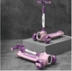 Детский самокат с сиденьем Scooter SGku 2-в-1 с фонариком, музыкой и подсветкой, розовый - изображение 4