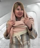 Женский шарф кашемировый PJN.ARC 165см*45см светло-розовый с белым и серым краем - изображение 4
