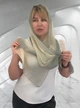 Женский шарф платок шифоновый Grade 155см*50см Бежево-чёрный - изображение 1