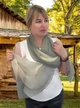 Женский шарф платок шифоновый Grade 155см*50см Бежево-чёрный - изображение 2