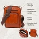 Сумка планшет через плечо мужская из натуральная кожи Vintage leather-20693 Рыжяя - изображение 11