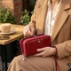 Жіночий фактурний червоний клатч із лакованої натуральної шкіри ST Leather на блискавці для карт (bg226fash92) - зображення 2