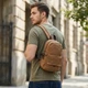 Місткий текстильний рюкзак середнього розміру в мілітарі стилі Vintage Коричневий (bg221fash80) - зображення 2