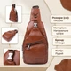 Сумка слинг через плечо мужская из натуральная кожи Vintage leather-23049 Рыжяя - изображение 15
