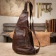Сумка слинг через плечо мужская из натуральной кожи Vintage leather-22956 Коричневая - изображение 14