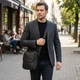 Чоловіча вертикальна шкіряна сумка Vintage чорного кольору для міського стилю (bg206fash83) - зображення 2