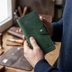 Бумажник унисекс вертикальный из винтажной кожи на кнопках SHVIGEL bg161fash79 Зеленый - изображение 2