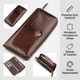 Жіночий гаманець ST Leather із натуральної шкіри коричневого кольору великий розмір горизонтальний із застібкою на кнопку для прав (bg184fash38) - зображення 3