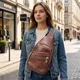 Современная женская сумка через плечо из экокожи Vintage коричневого цвета (bg227fash60) - изображение 2