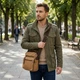 Чоловічі вертикальні текстильні сумки Vintage коричневого кольору міський стиль (bg212fash26) - зображення 2