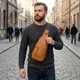 Сумка кросс боди Vintage из натуральной кожи рыжего цвета для документов на спине (bg204fash04) - изображение 2
