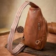 Женская сумка через плечо из экокожи Vintage вертикальная средняя рыжего цвета (bg227fash58) - изображение 3