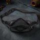 Сумка на пояс бананка мужская из натуральная кожи Vintage leather-14999 Черная - изображение 12
