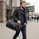 Дорожная сумка Grande Pelle из натуральной кожи черного цвета большая (bg110fash48) - изображение 2