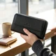 Функциональный большой кошелек-клатч унисекс из натуральной кожи ST Leather черного цвета для карт с монетницей (bg225fash29) - изображение 2