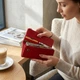 Женский вертикальный кошелек на кнопке из натуральной кожи ST Leather Красный (bg192fash02) - изображение 2