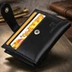 Гаманець-візитниця ST Leather з натуральної шкіри чорного кольору маленького розміру з кнопкою (bg192fash08) - зображення 3