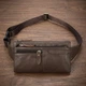 Сумка на пояс бананка мужская из натуральная кожи Vintage leather-14736 Коричневая - изображение 11
