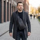Мужская вертикальная сумка через плечо из натуральной кожи Vintage Черная маленькая (bg147fash84) - изображение 2