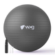 М’яч для фітнесу WCG Balance Pro 75 см Anti-Burst до 500 кг з насосом, фітбол для йоги, пілатесу та вагітних, графітовий - зображення 1