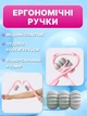 Ручний роликовий масажер гнучка дуга для шиї та тіла з 6 масажними кульками (3+3), рожевий - зображення 5